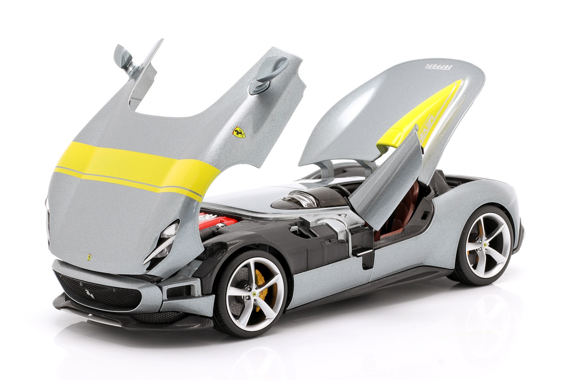 Ferrari Monza SP1 Baujahr 2019 grau metallic / gelb  