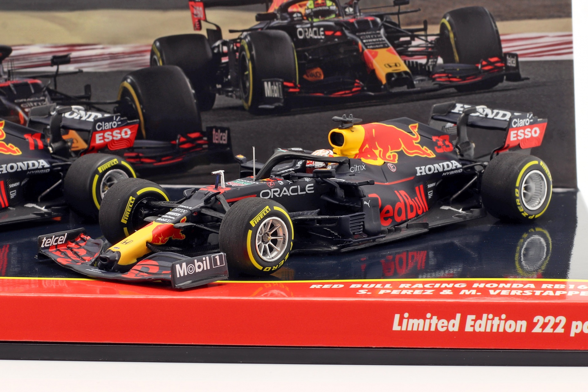 Verstappen #33 & Perez #11 2-Car Set Red Bull Racing RB16B Formel 1 2021  
