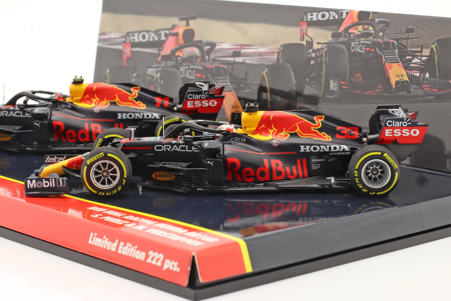 Verstappen #33 & Perez #11 2-Car Set Red Bull Racing RB16B Formel 1 2021  