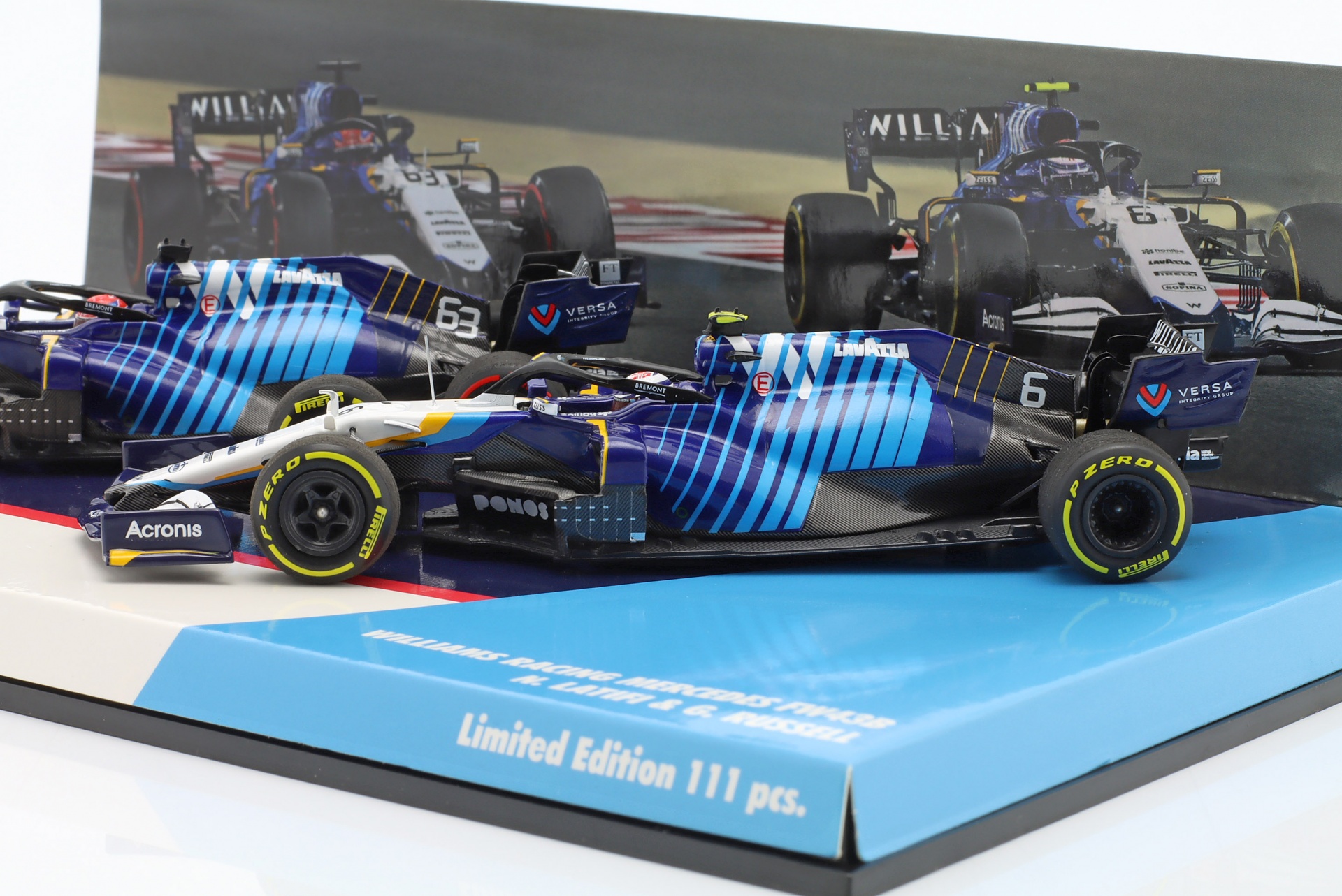 Russell #63 & Latifi #6 2-Car Set Williams FW43B Formel 1 2021  