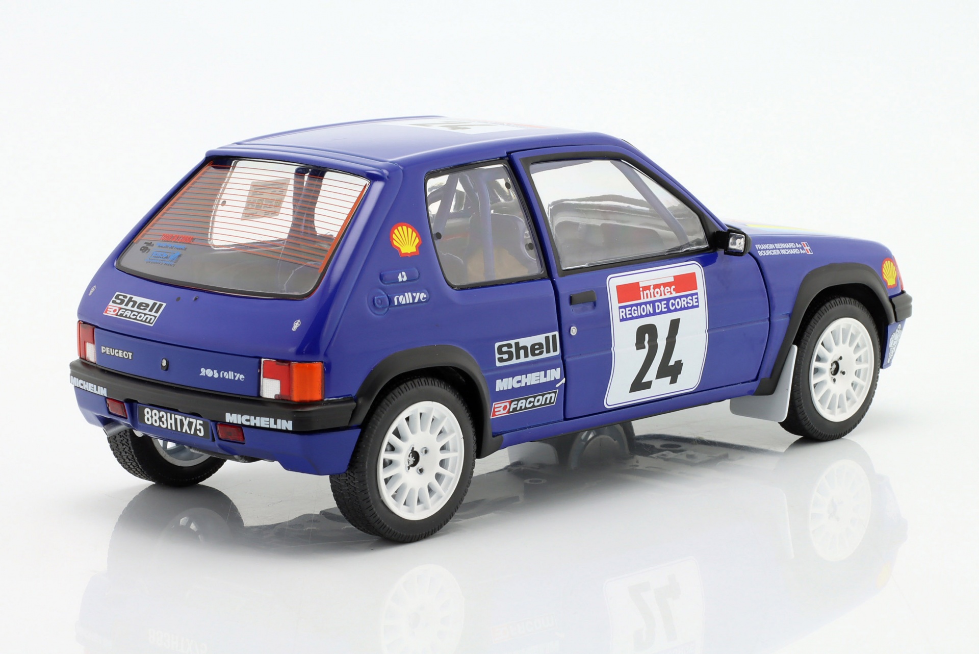 Peugeot 205 Rallye #24 Rallye Tour de Corse 1990 Bourcier, Frangin  