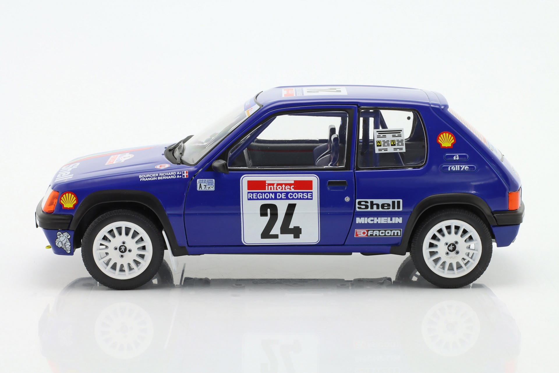 Peugeot 205 Rallye #24 Rallye Tour de Corse 1990 Bourcier, Frangin  
