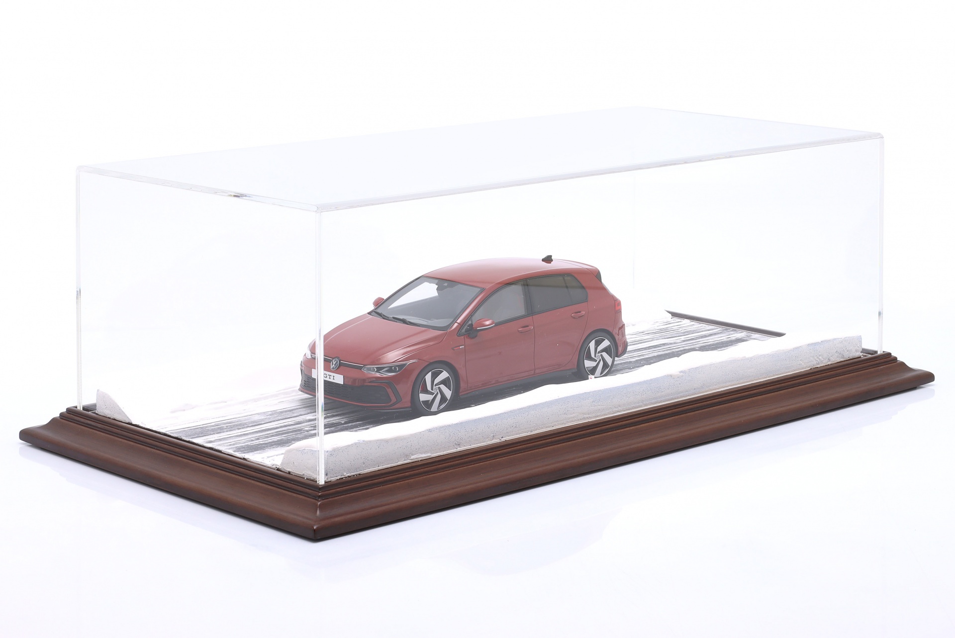 Hochwertige Acryl Vitrine mit Diorama-Bodenplatte Snow Road  