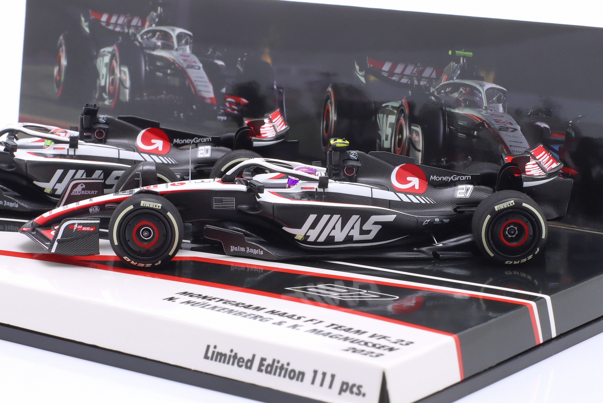 2-Car Set H&uuml;lkenberg #27 & Magnussen #20 Haas F1 Team Formel 1 2023  