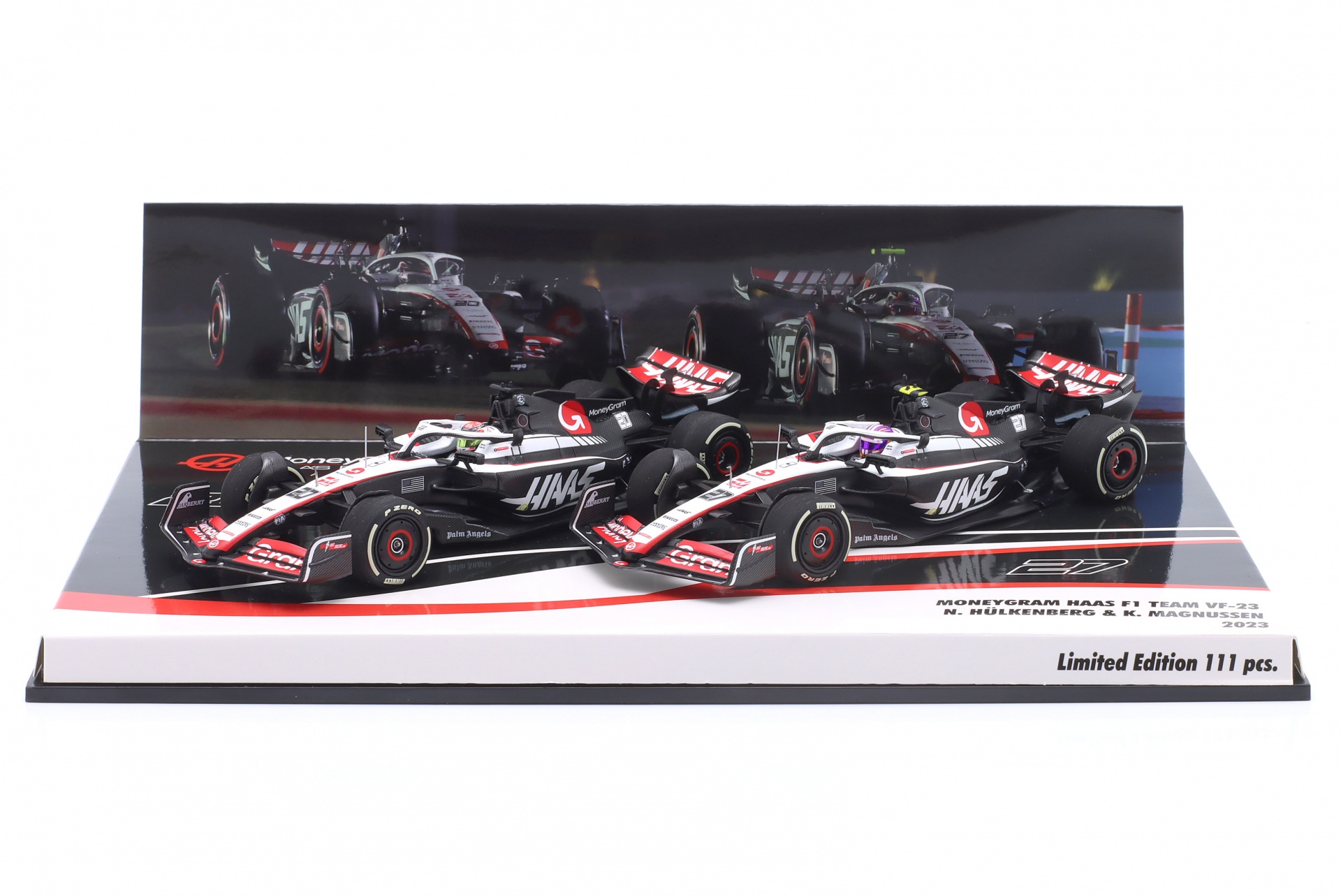 2-Car Set H&uuml;lkenberg #27 & Magnussen #20 Haas F1 Team Formel 1 2023  