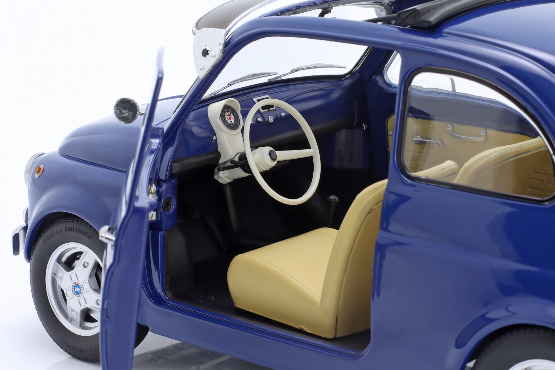 Fiat 500 F Custom mit abnehmbarem Dach Baujahr 1968 blau  