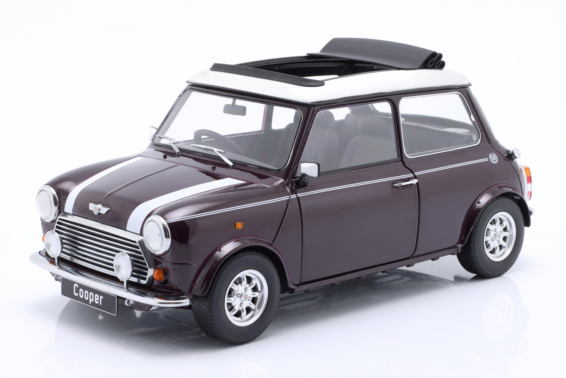 Mini Cooper RHD mit Sonnendach violett metallic / wei&szlig;  