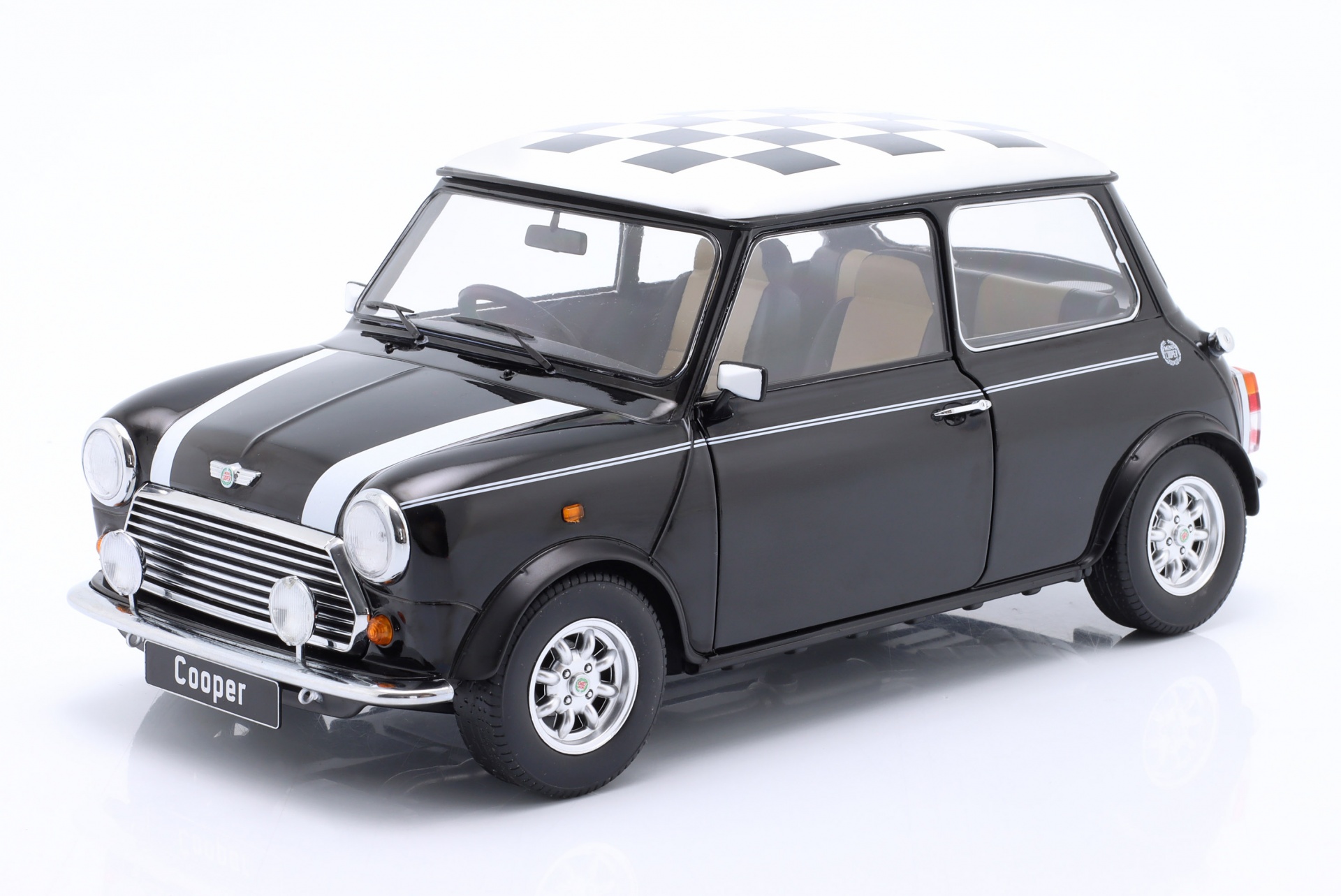 Mini Cooper RHD kariert schwarz / wei&szlig;  