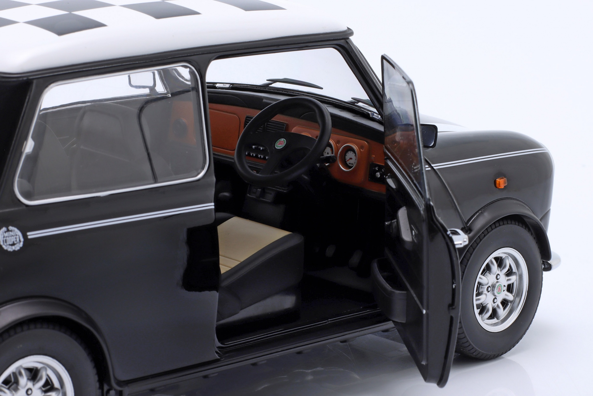 Mini Cooper RHD kariert schwarz / wei&szlig;  