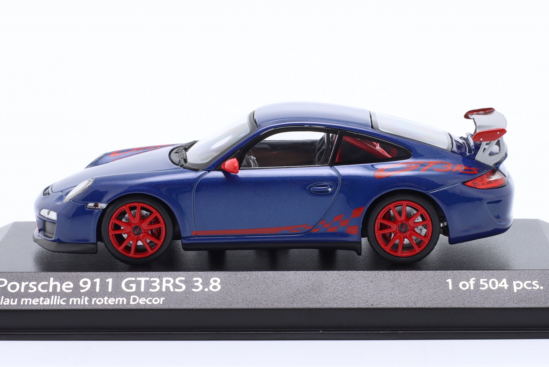 Porsche 911 (997.II) GT3 RS 3.8 Baujahr 2009 blau metallic / rot  