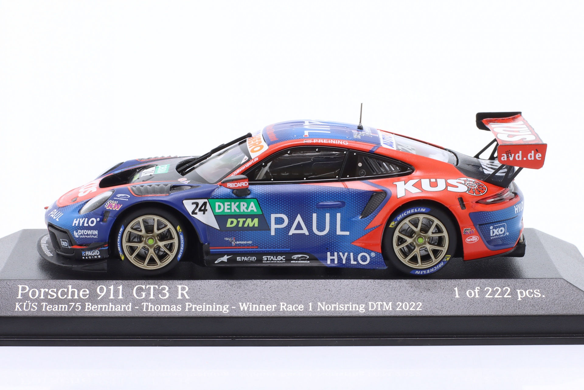 Porsche 911 GT3 R #24 Sieger Norisring DTM 2022 K&Uuml;S Team75 Preining Signature  