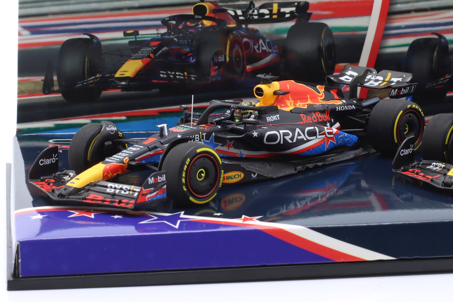 2-Car Set Verstappen #1 & Perez #11 USA GP Formel 1 Weltmeister 2023  