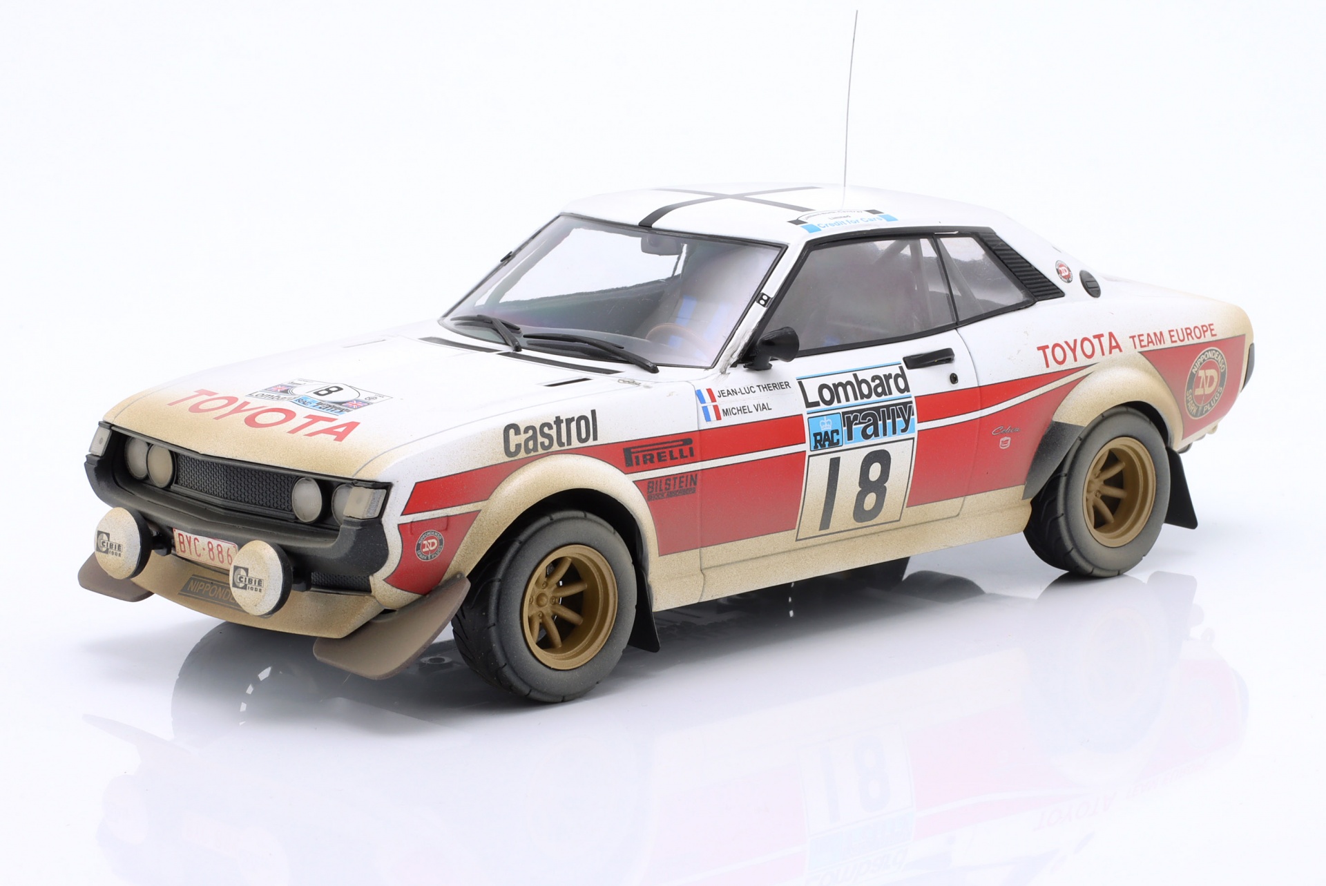 Toyota Celica 2000 GT (RA21) #18 RAC Rallye 1977 Dirty Version Therier, Vial  