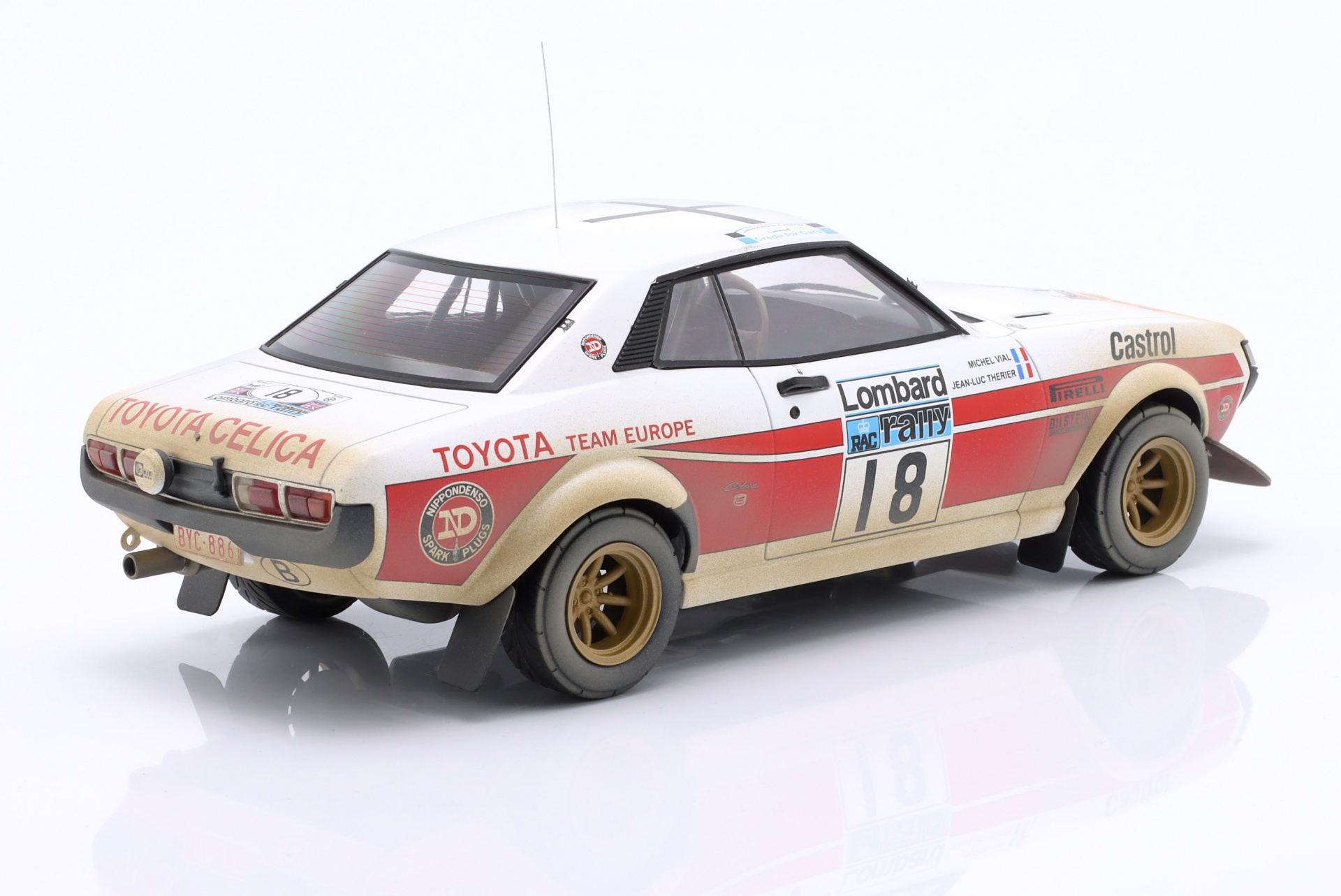 Toyota Celica 2000 GT (RA21) #18 RAC Rallye 1977 Dirty Version Therier, Vial  