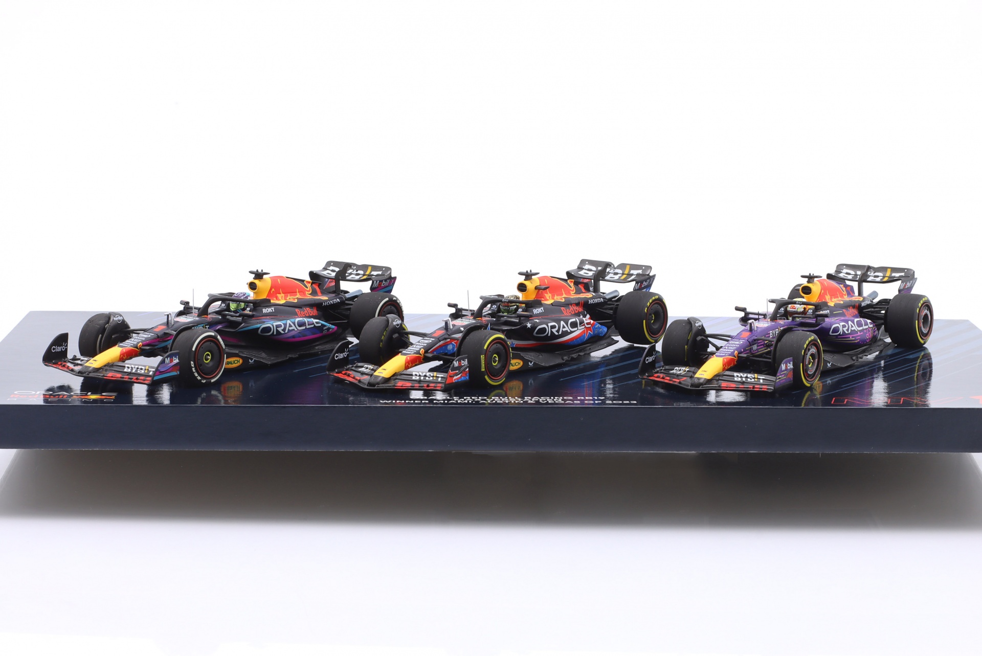 3-Car Set Verstappen Sieger Miami / USA / Las Vegas GP Formel 1 Weltmeister 2023  