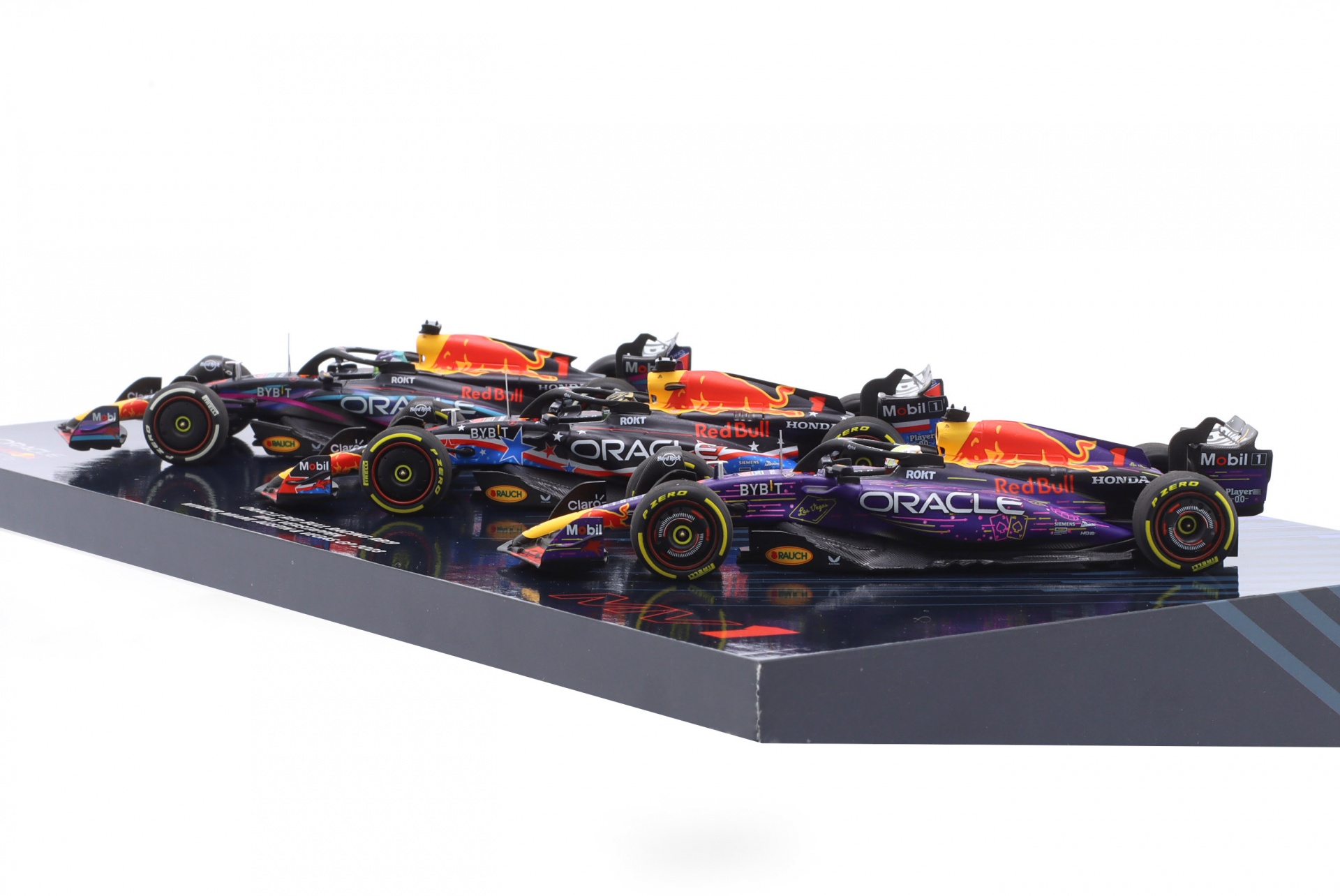 3-Car Set Verstappen Sieger Miami / USA / Las Vegas GP Formel 1 Weltmeister 2023  