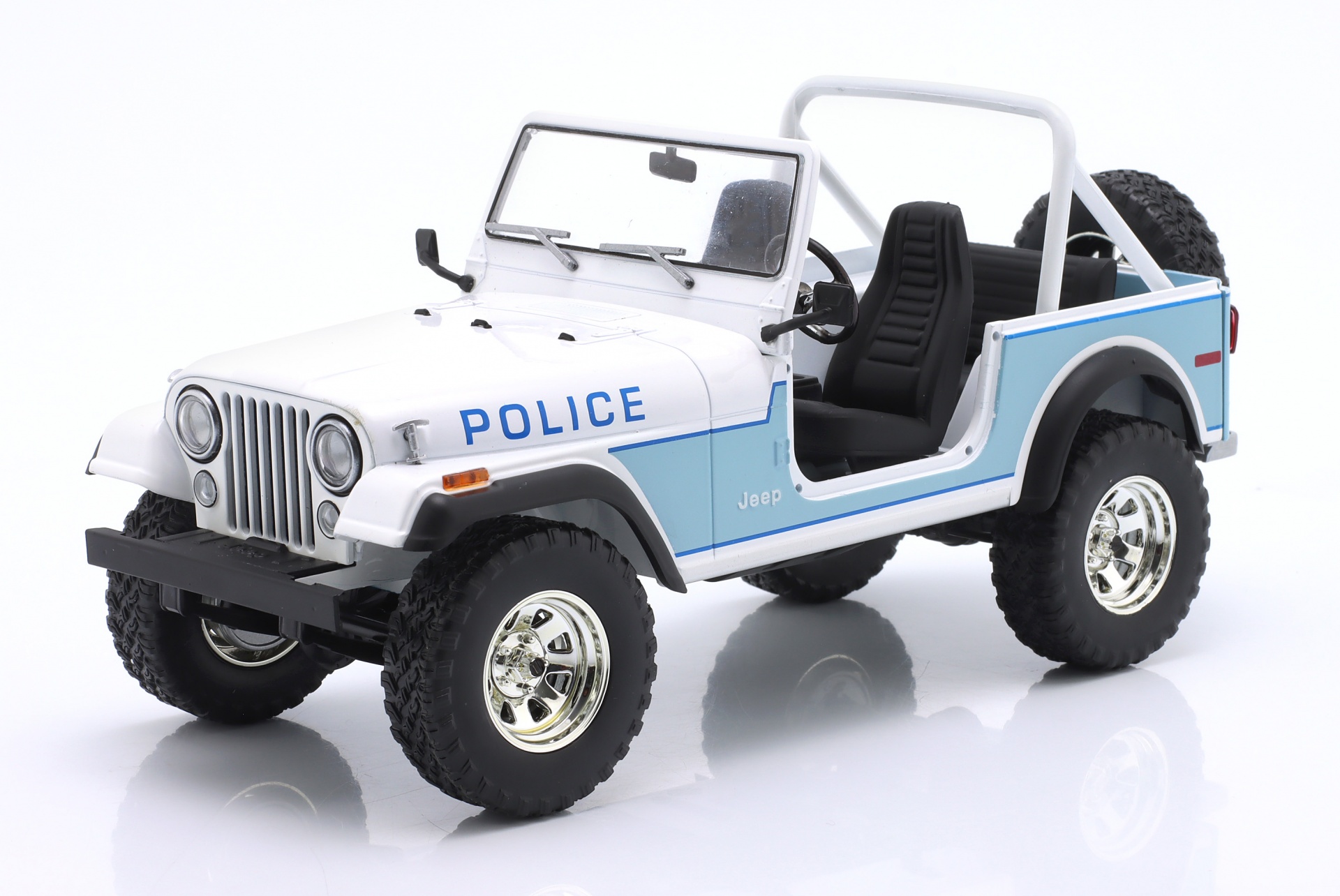 Jeep CJ-7 Clearwater Florida Police wei&szlig; / blau  