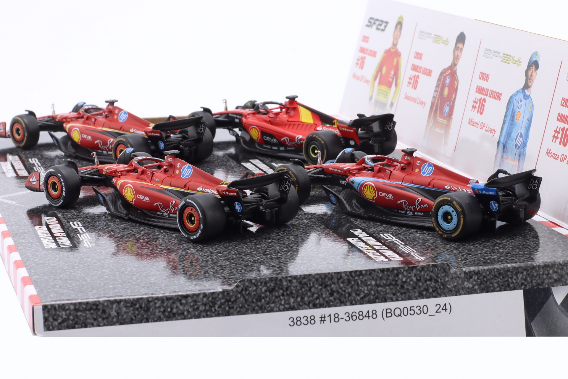 4-Car Set Ferrari Charles Leclerc Formel 1 2023-2024  