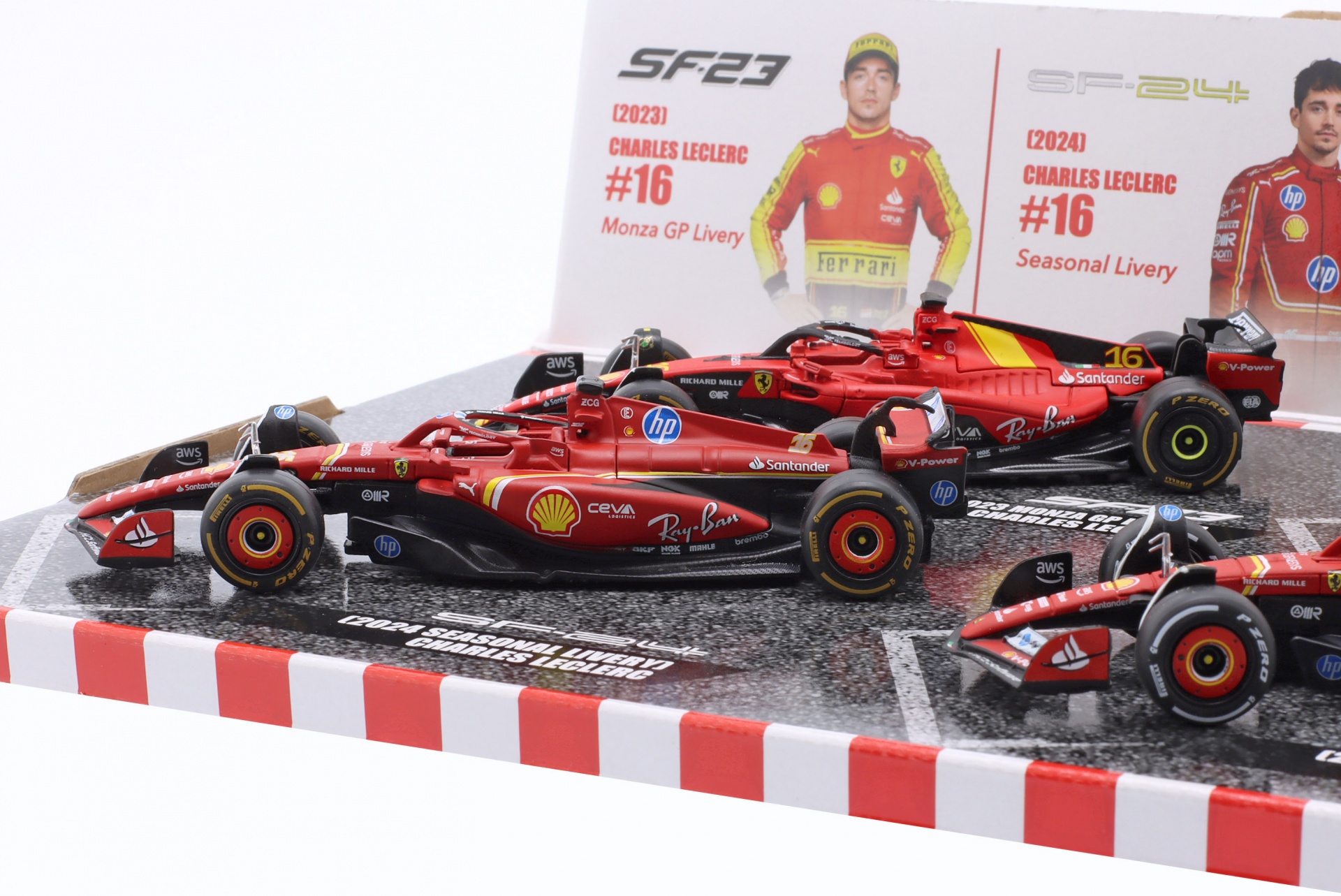 4-Car Set Ferrari Charles Leclerc Formel 1 2023-2024  