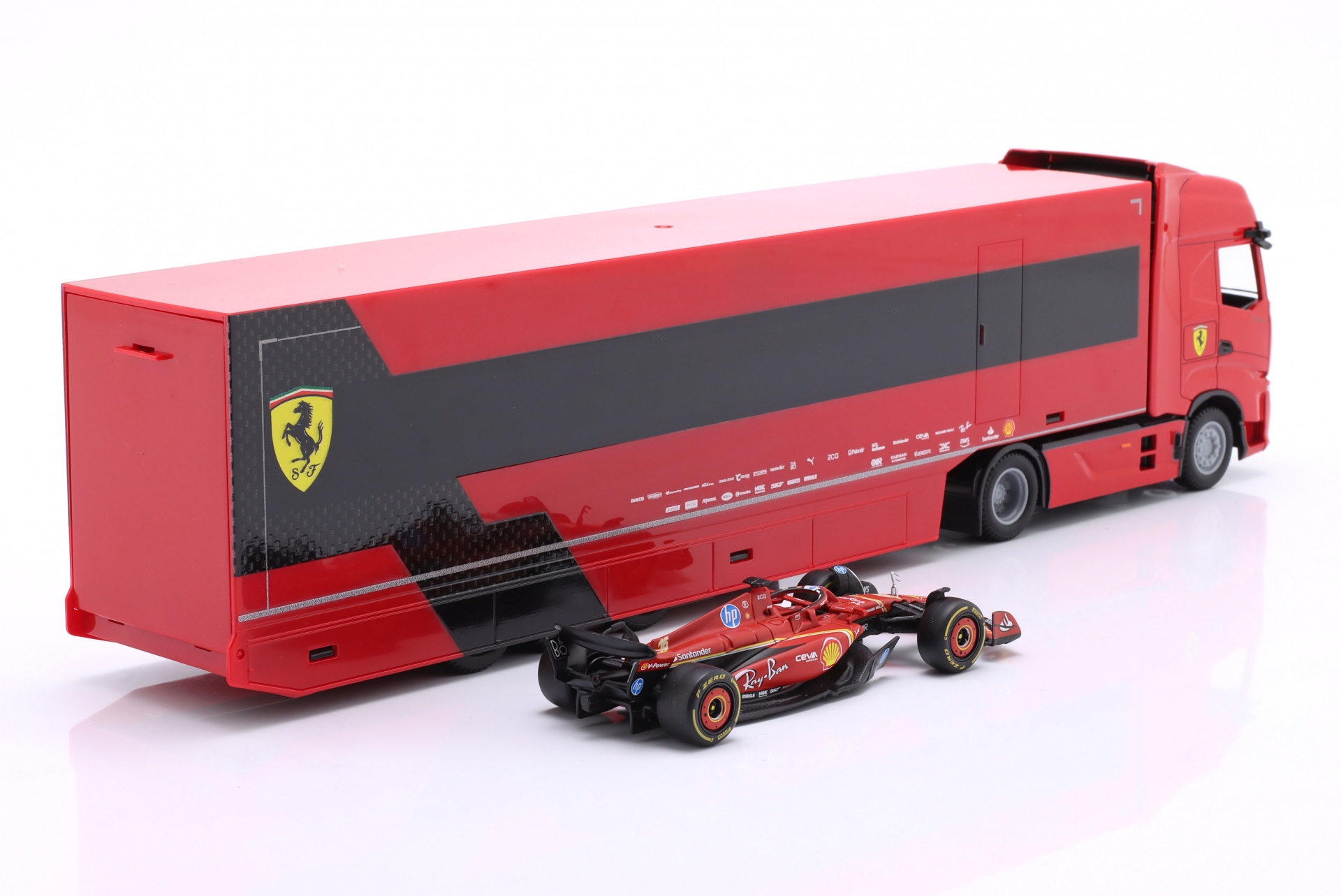 Iveco S-Way 570 Formel 1 Renntransporter mit Ferrari SF-24 #16 Leclerc  