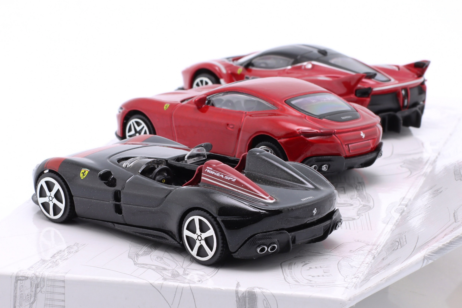 3-Car Set Ferrari Monza SP2 / FXX-K #10 / Roma  