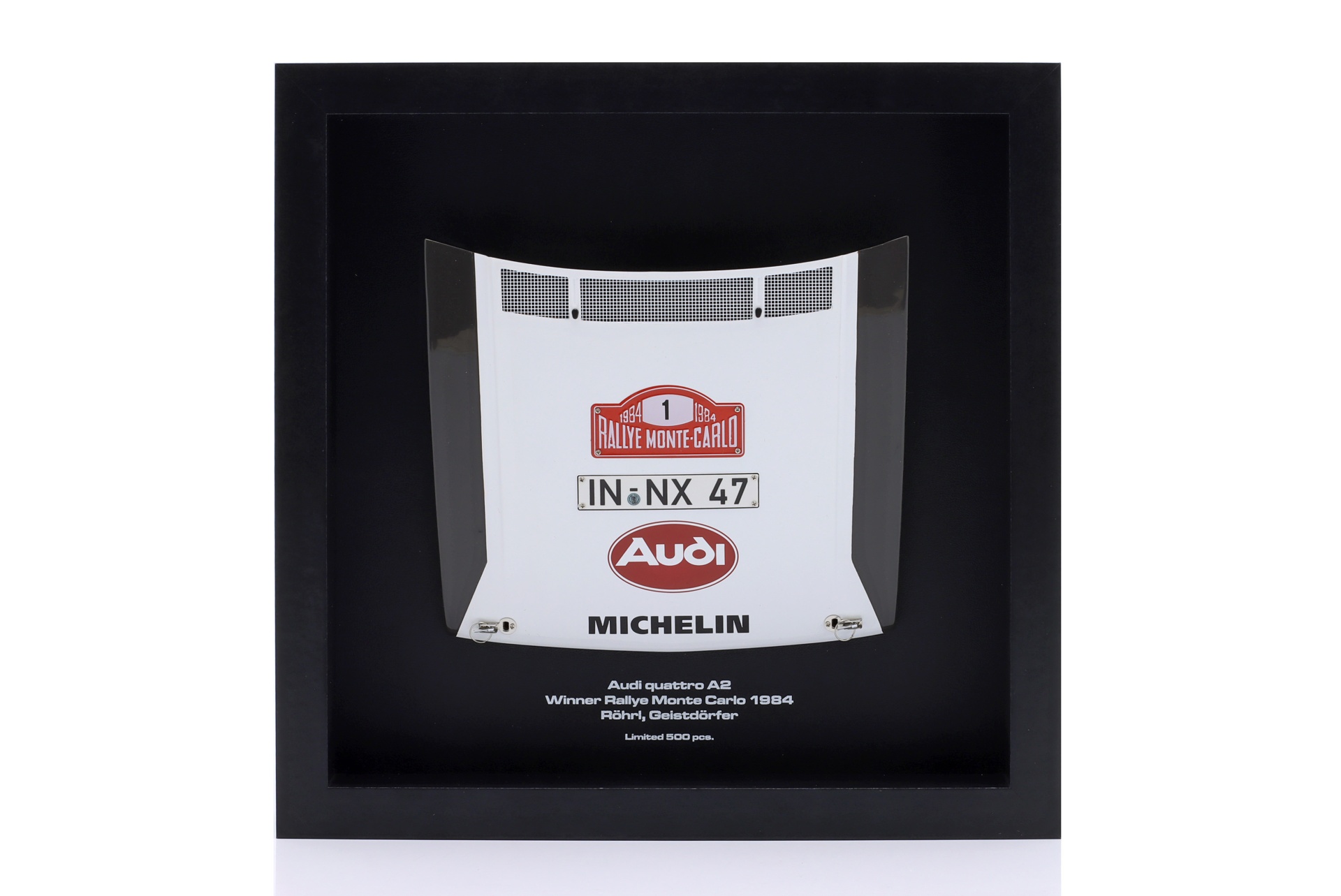 Motorhaube Audi quattro A2 #1 Sieger Rallye Monte Carlo 1984 R&ouml;hrl, Geistd&ouml;rfer  