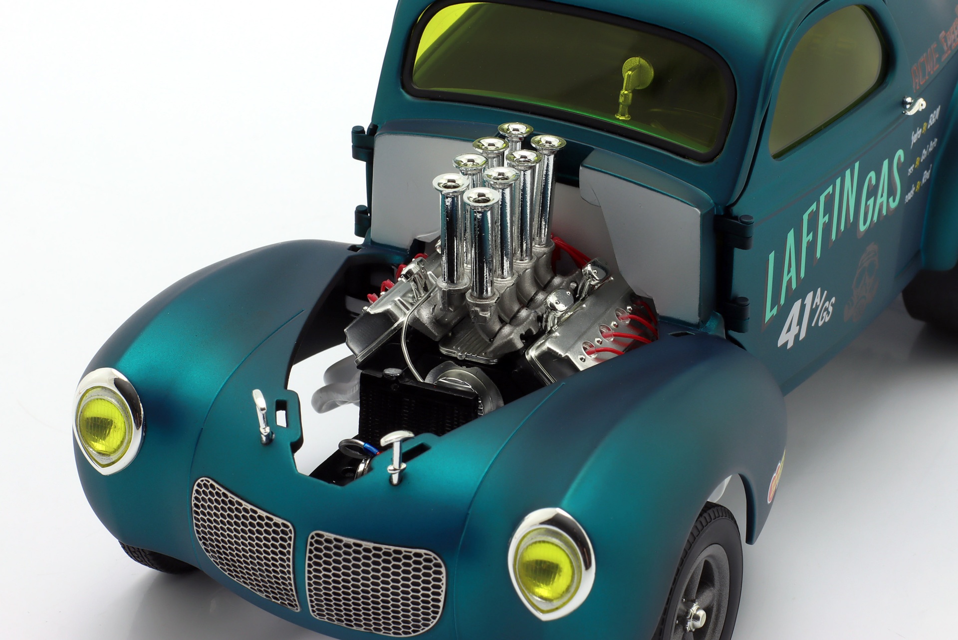 Willys Gasser Laffin Gas Baujahr 1940 blau metallic  