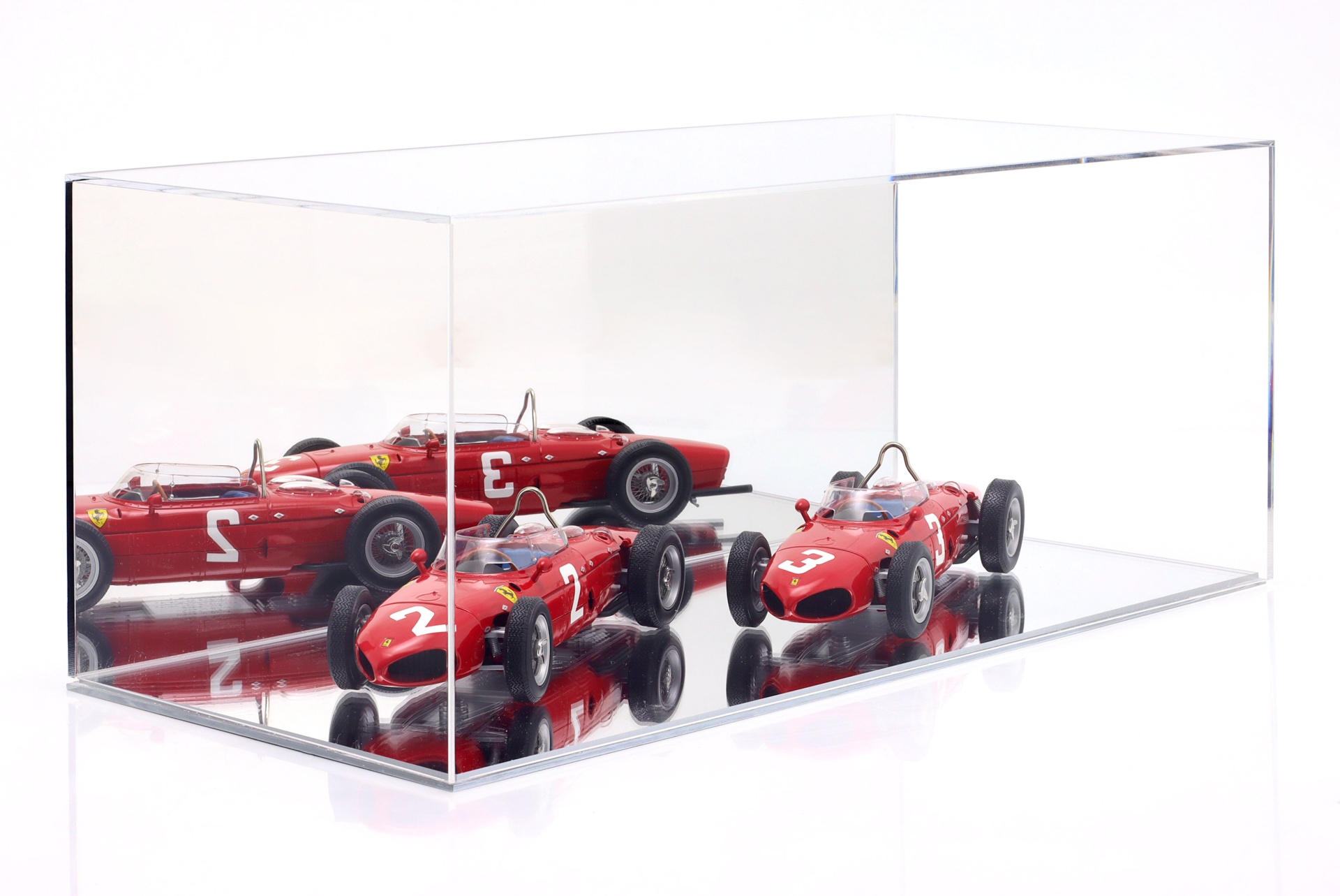 Hochwertige verspiegelte Vitrine f&uuml;r Helme 1:2 oder Modellautos 1:18 schwarz 