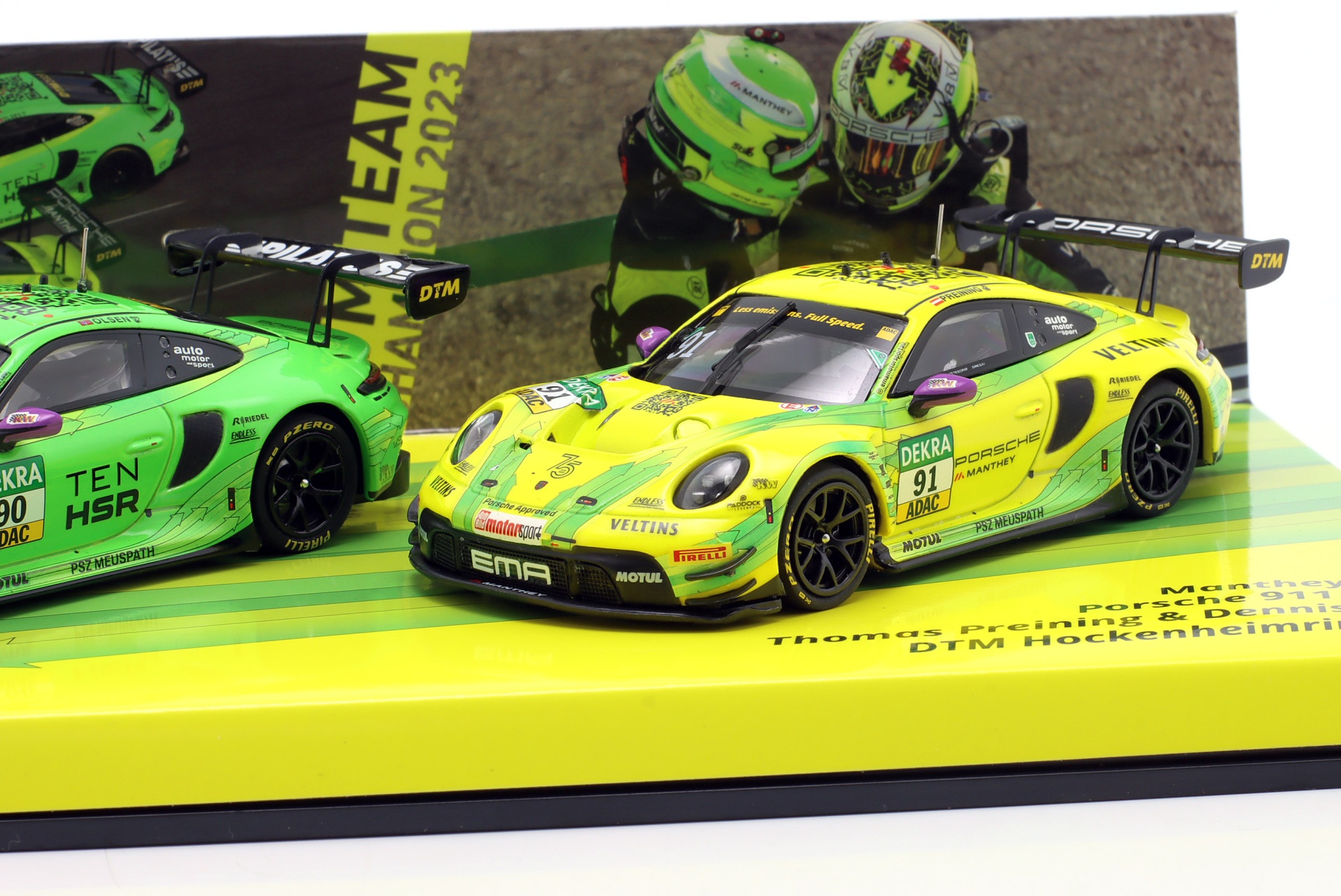 2-Car Set Porsche 911 GT3 R #90 & #91 Team Champion DTM 2023 Manthey  