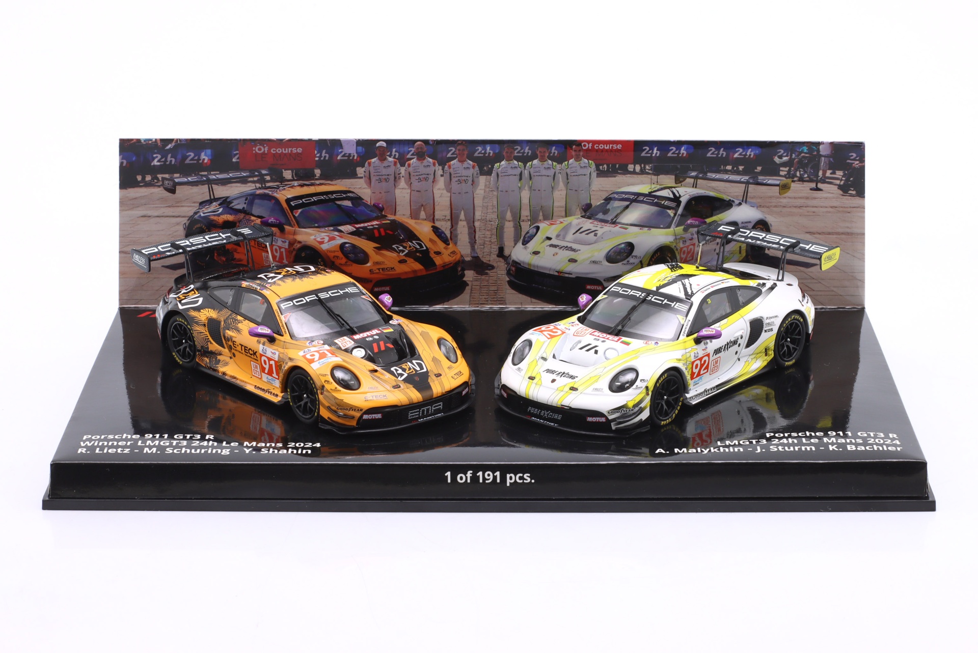 2-Car Set Porsche 911 GT3 R #91 & 92 24h LeMans 2024  