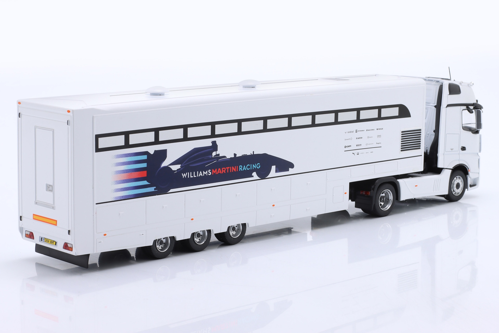 Mercedes-Benz Actros MP4 Williams Martini Racing Renntransporter Formel 1 2016 wei&szlig;  